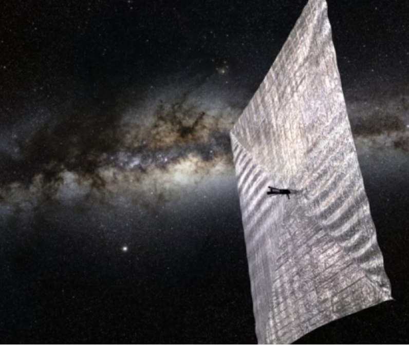 Figura 8: immagine artistica della sonda Lightsail-1 lanciata nel 2015. Crediti Focus.it