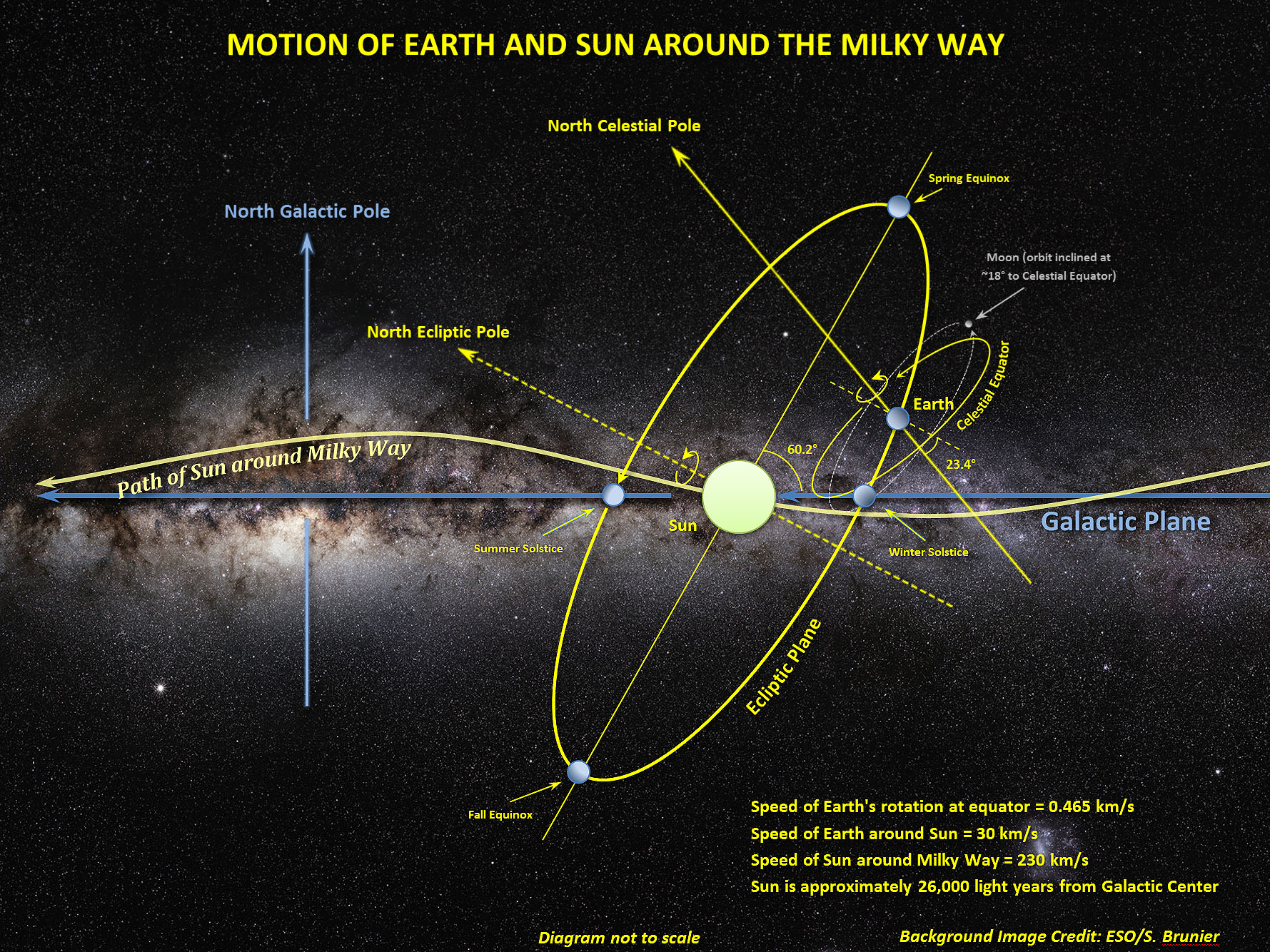 Fig. 3 - Moto del sistema solare attorno al centro della Via Lattea. Nel suo moto, il sole oscilla nella direzione verticale, e così può incontrare nubi molecolari e di polvere, che possono assorbire la sua radiazione - Crediti: Wikipedia.