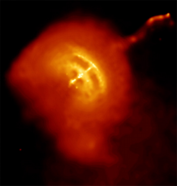Fig. 1 - Immagine ai raggi X della Pulsar associata con la Nebulosa delle Vele, nella costellazione delle Vele - Crediti: Wikipedia.