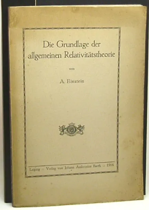 Fig.2 -  Immagine del frontespizio della pubblicazione originale della Teoria della Relatività Generale di Albert Einstein - 1916 - Crediti: web.