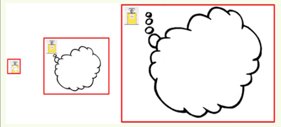 Fig. 3 - Apriamo una boccettina di profumo in una stanza piccolissima. Le molecole del profumo si mescoleranno alle molecole dell’aria, che in questo caso sono poche. L’entropia (il disordine) aumenta, ma di poco. Adesso allarghiamo la stanza. Le molecole di profumo riempiranno tutto il volume, e si mescoleranno con sempre più molecole di aria. Il disordine (entropia) aumenta di molto - Crediti: Gabriele Ghisellini.