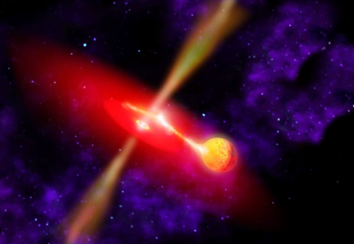 Fig. 1 - Immagine artistica di una sorgente X ultra-luminosa (ULX) - Crediti NASA.
