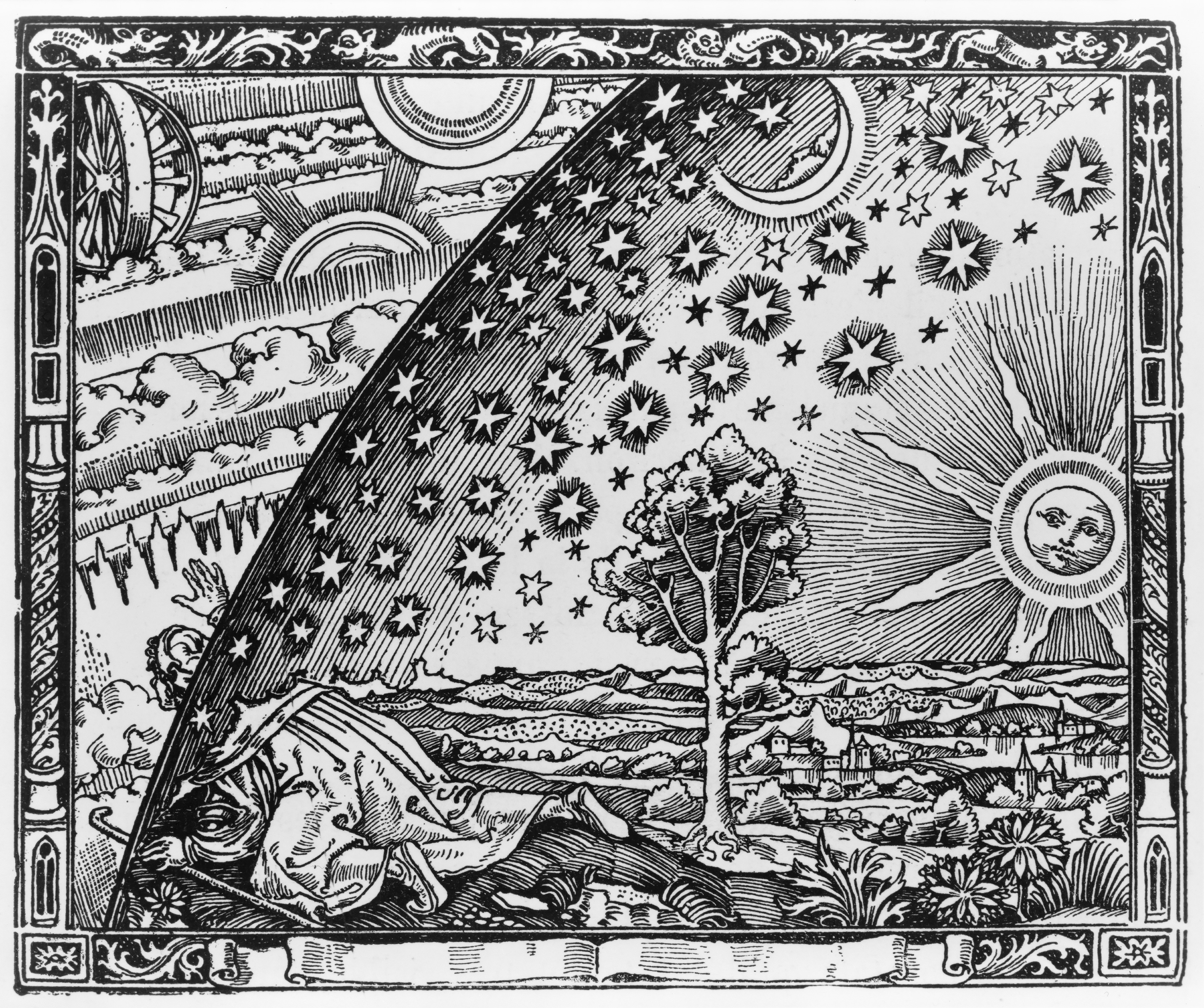 Fig. 1 - Universum - C. Flammarion, intaglio in legno, Parigi 1888 - Da Wikipedia.