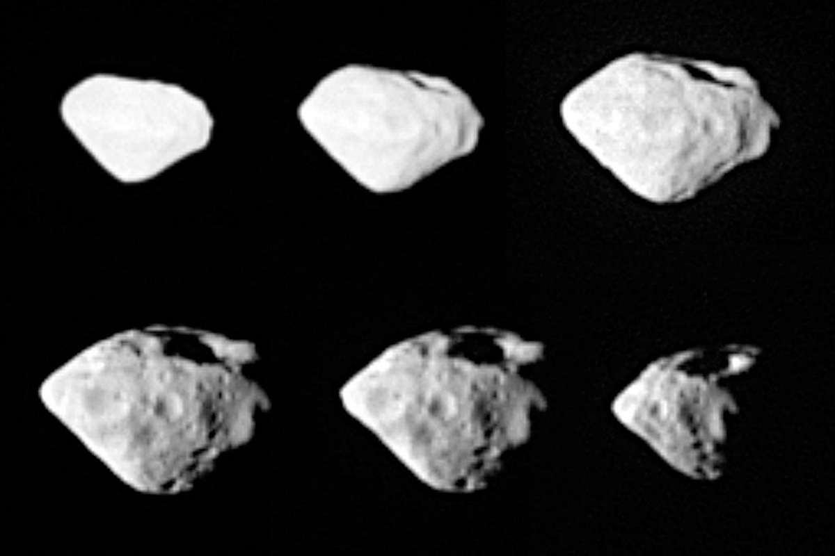 Fig. 4 - L’asteroide Šteins visto dalla sonda Rosetta nel settembre 2008. Da APOD - 8 settembre 2008.