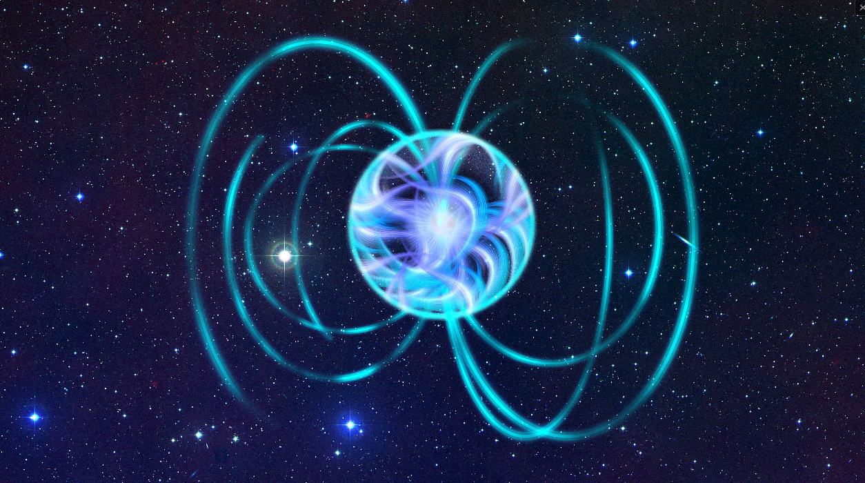 Fig. 1 - Visione artistica di un magnetar (Crediti: ESA - Christophe Carreau)